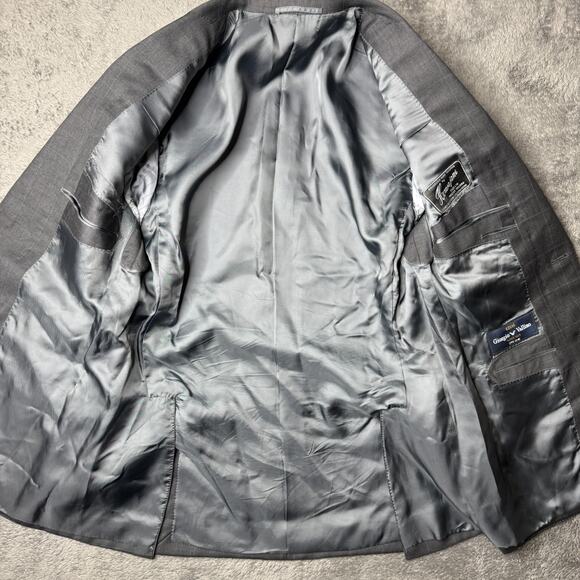 Giorgio Vallino Italy Sport Coat Blazer Gray Mens 36 Super 130's Wool Blend - Picture 4 of 9